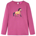 Vidaxl kindershirt met lange mouwen 140 frambooskleurig