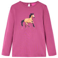 Vidaxl kindershirt met lange mouwen 116 frambooskleurig