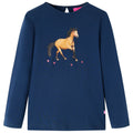 Vidaxl kindershirt met lange mouwen 92 marineblauw