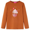 Vidaxl kindershirt met lange mouwen 92 cognackleurig