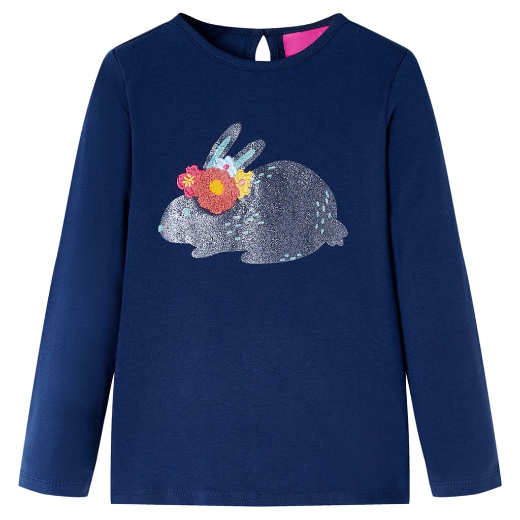 Vidaxl kindershirt met lange mouwen 128 marineblauw