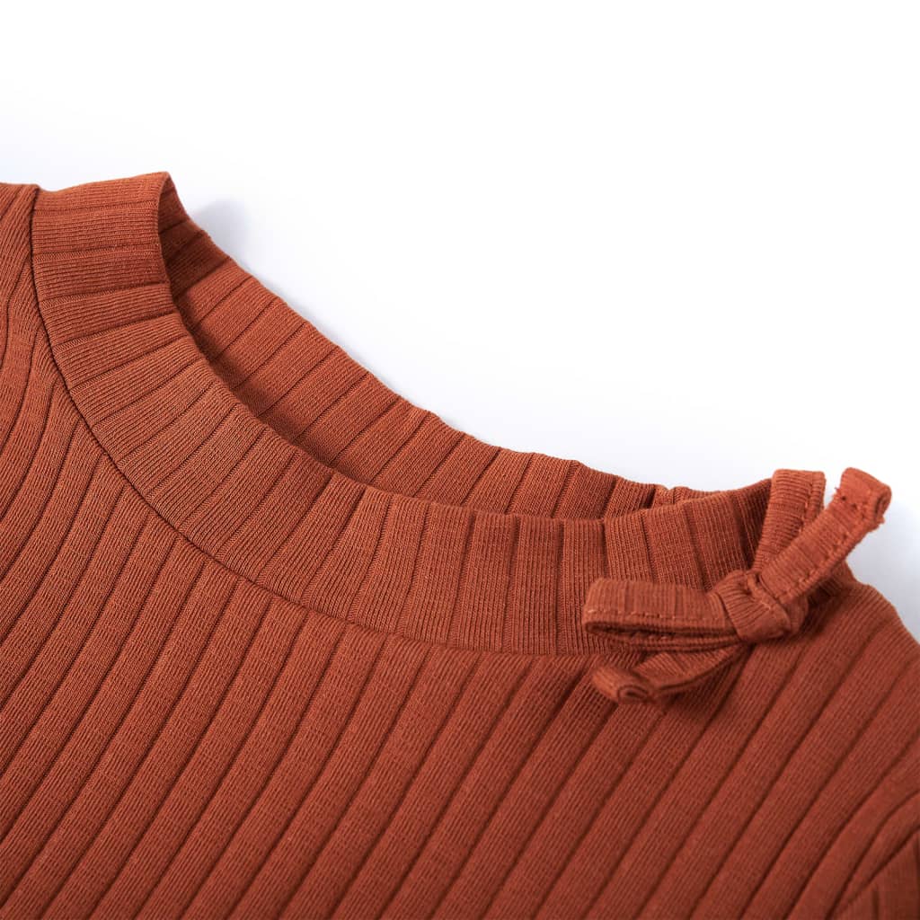 Vidaxl kindershirt met lange mouwen 92 cognackleurig