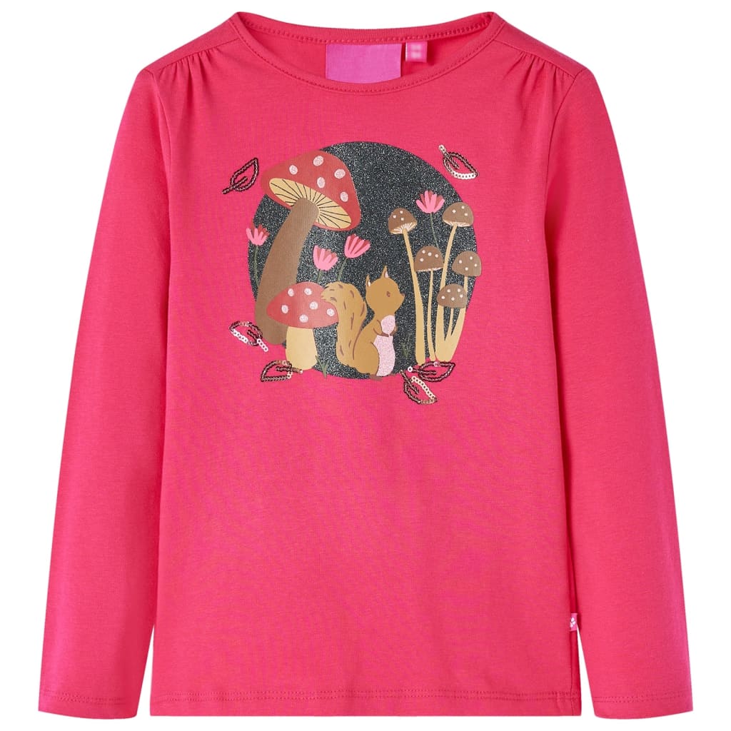 Vidaxl kindershirt met lange mouwen 128 felroze