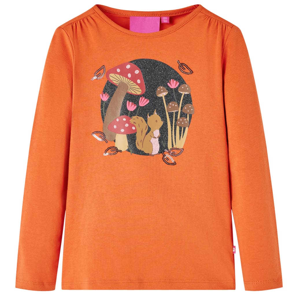 Vidaxl kindershirt met lange mouwen 116 oranjebruin