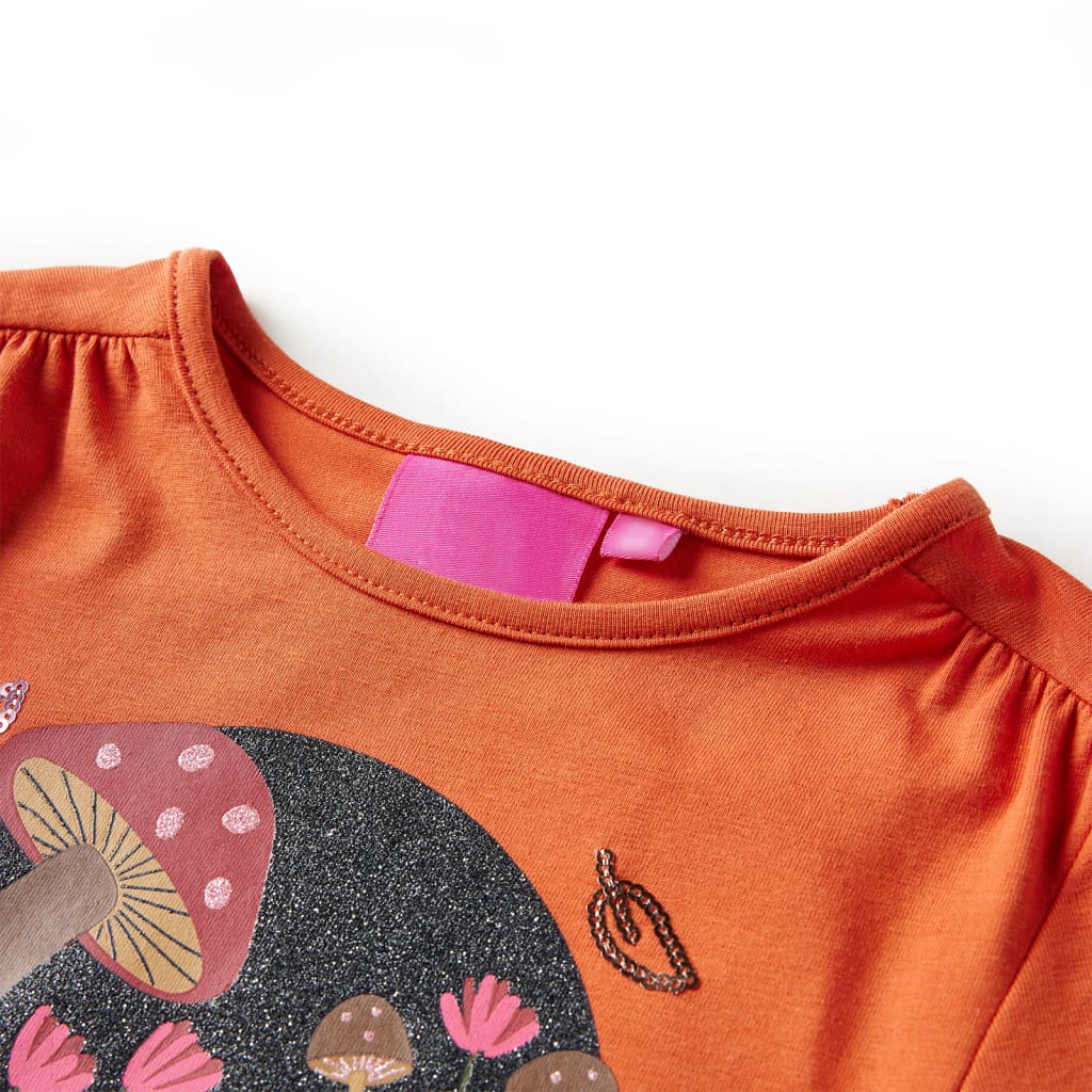 Vidaxl kindershirt met lange mouwen 116 oranjebruin
