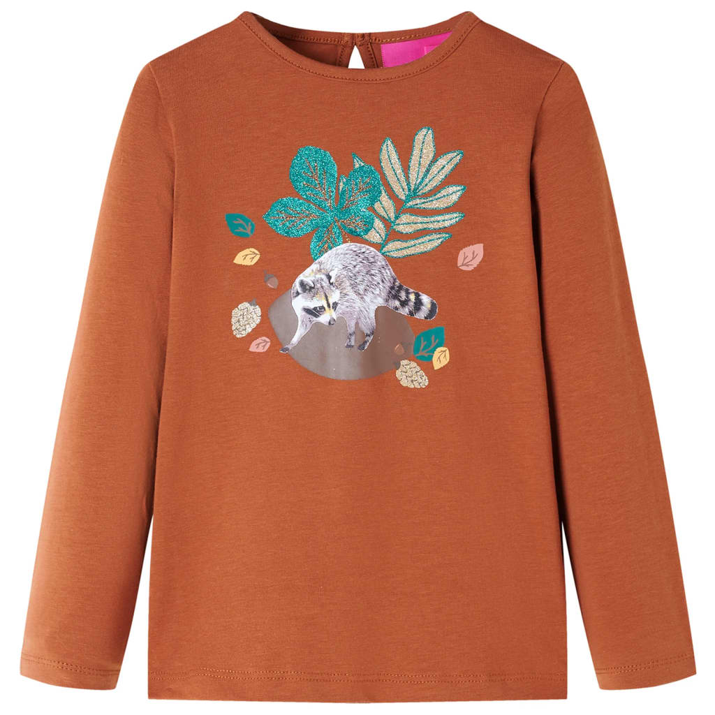 Vidaxl kindershirt met lange mouwen 128 cognackleurig