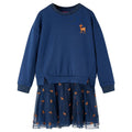 Vidaxl kinderjurk met lange mouwen 104 marineblauw