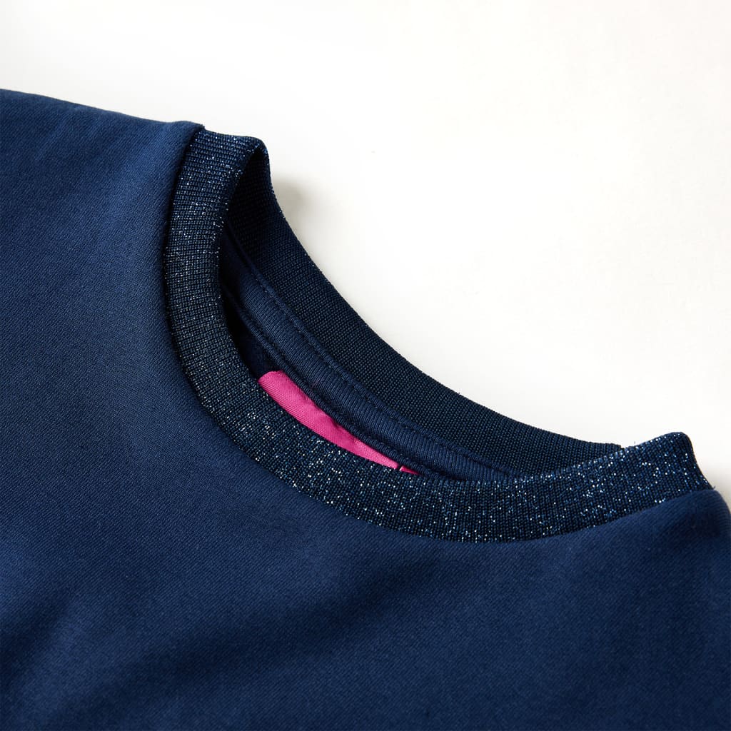 Vidaxl kinderjurk met lange mouwen 104 marineblauw