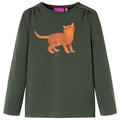 Vidaxl kindershirt met lange mouwen 92 kakikleurig