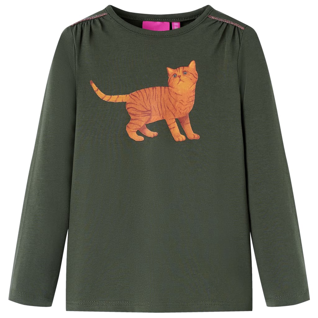 Vidaxl kindershirt met lange mouwen 128 kakikleurig