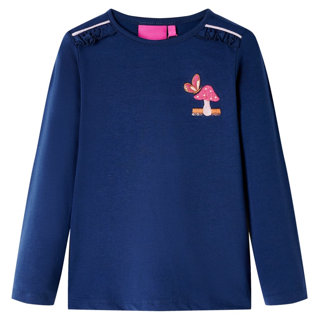 Vidaxl kindershirt met lange mouwen 116 marineblauw