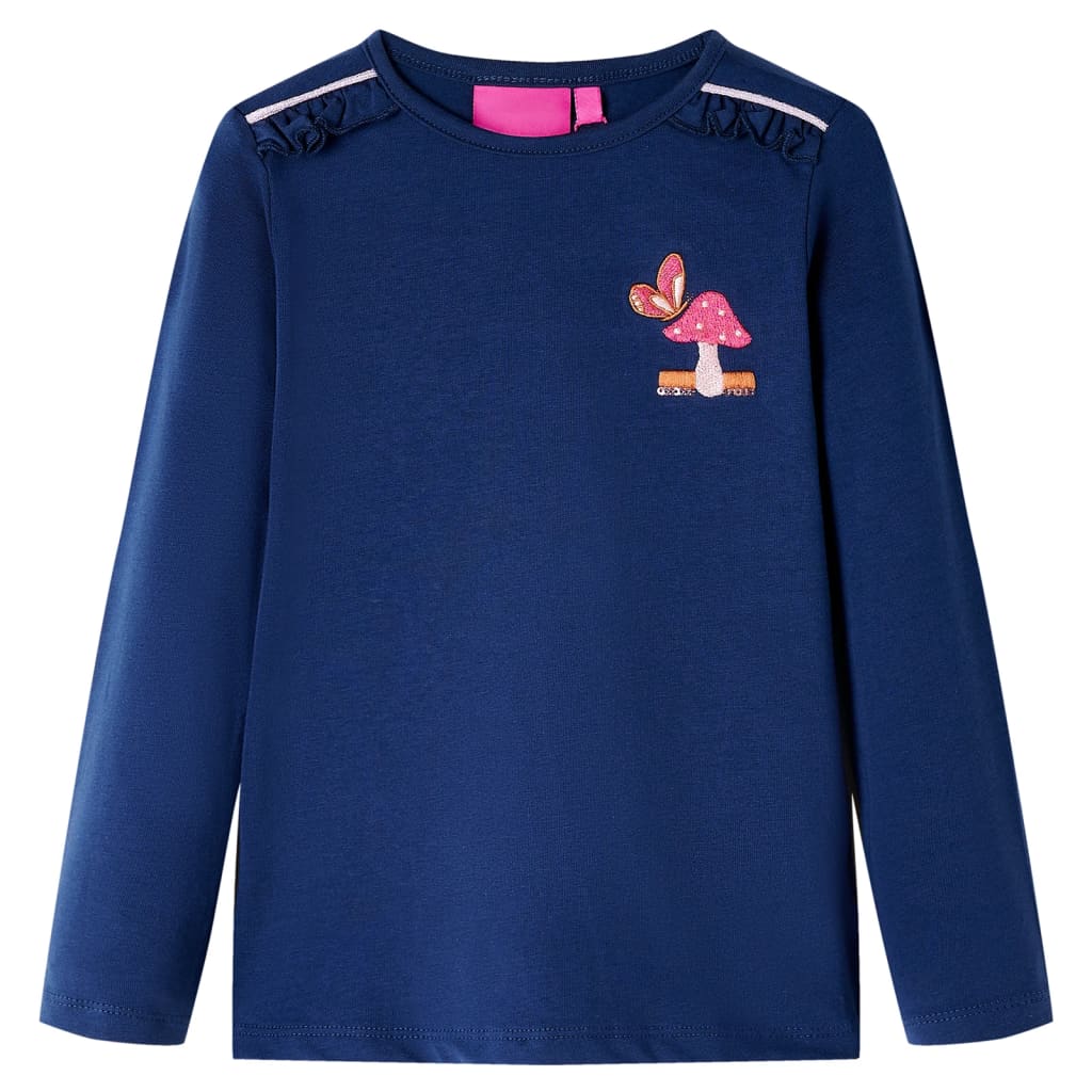 Vidaxl kindershirt met lange mouwen 128 marineblauw
