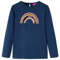 Vidaxl kindershirt met lange mouwen 128 marineblauw