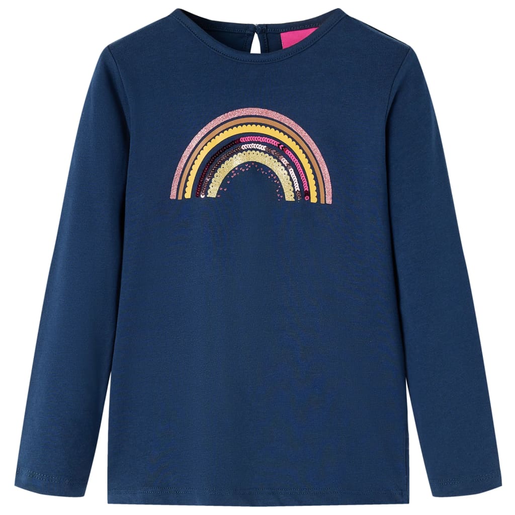 Vidaxl kindershirt met lange mouwen 128 marineblauw