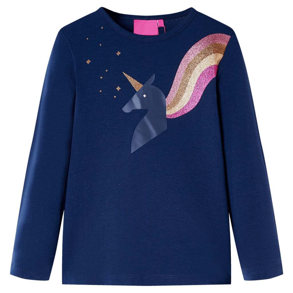Vidaxl kindershirt met lange mouwen 104 marineblauw
