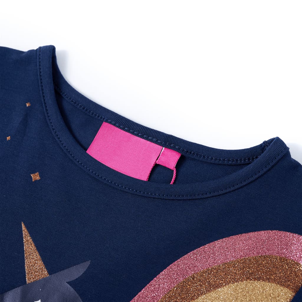 Vidaxl kindershirt met lange mouwen 128 marineblauw