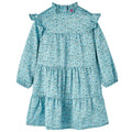 Vidaxl kinderjurk met lange mouwen 104 blauw