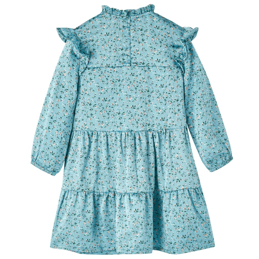 Vidaxl kinderjurk met lange mouwen 128 blauw