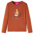 Vidaxl kindershirt met lange mouwen 104 cognackleurig