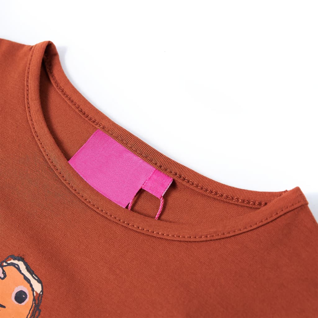 Vidaxl kindershirt met lange mouwen 104 cognackleurig