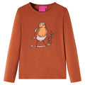 Vidaxl kindershirt met lange mouwen 116 cognackleurig