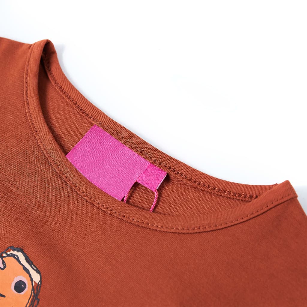 Vidaxl kindershirt met lange mouwen 128 cognackleurig