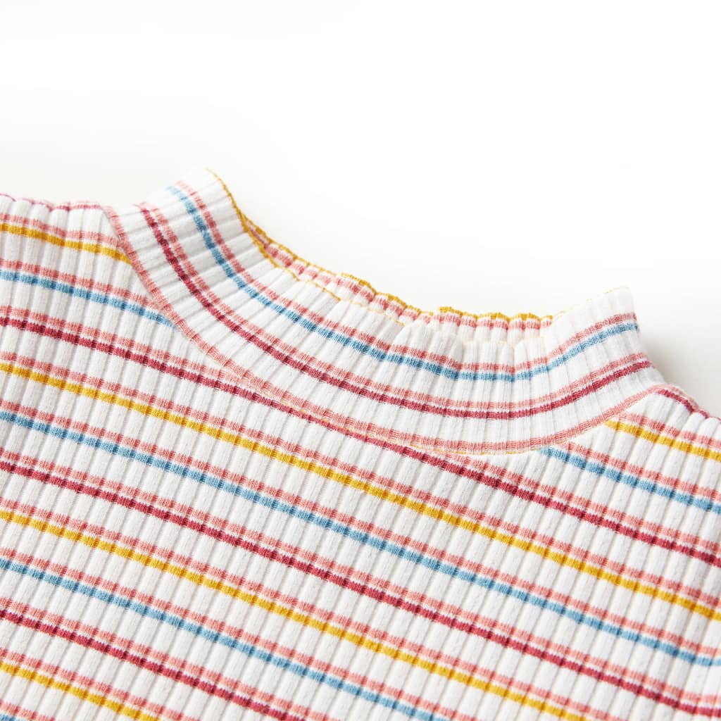 Vidaxl kindershirt met lange mouwen 92 gestreept ecru
