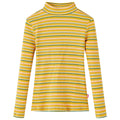 Vidaxl kindershirt met lange mouwen 104 gestreept okerkleurig