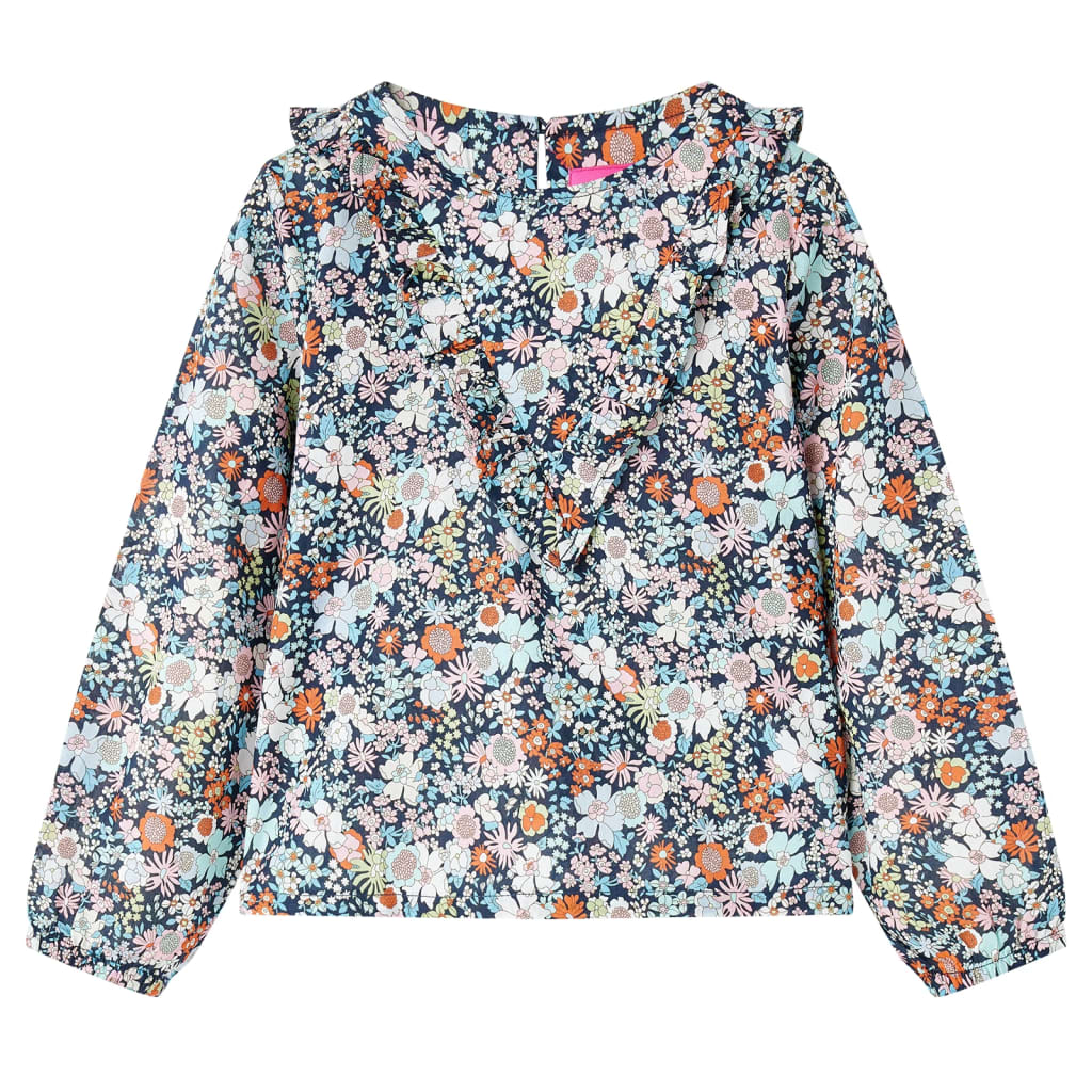 Vidaxl kindershirt met lange mouwen 128 donkerblauw