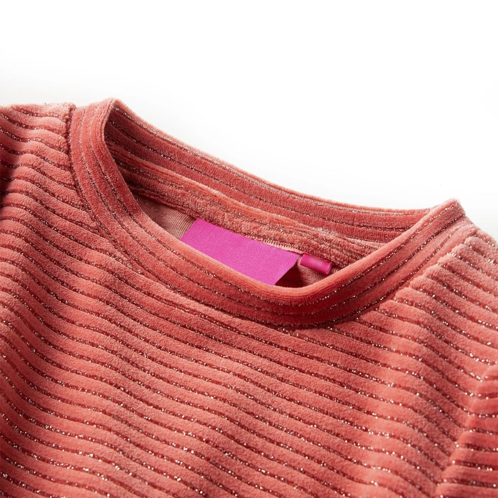 Vidaxl kinderjurk met lange mouwen 128 middelroze