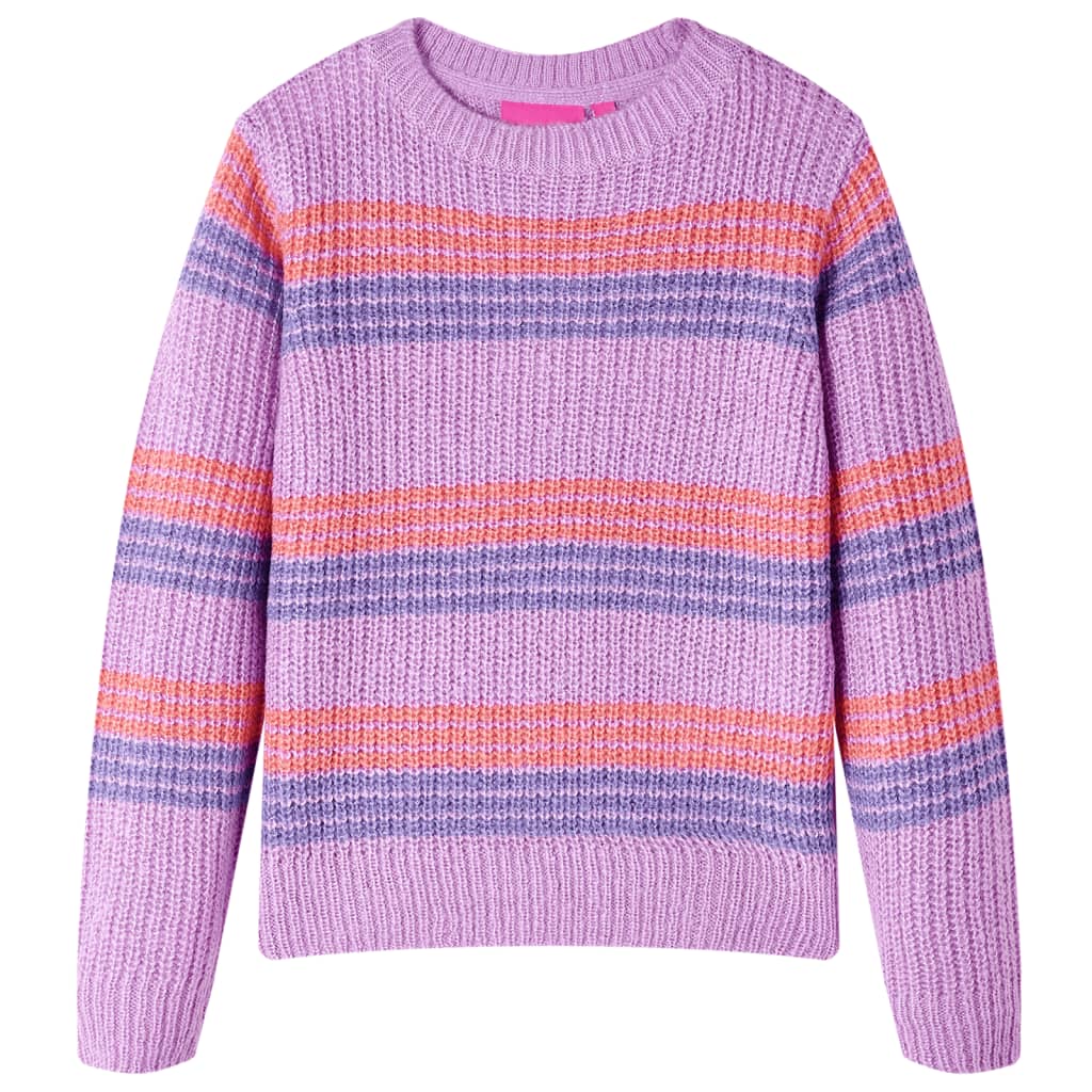Vidaxl kindertrui gebreid met strepen 104 lila en roze