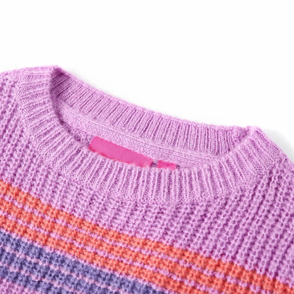 Vidaxl kindertrui gebreid met strepen 140 lila en roze