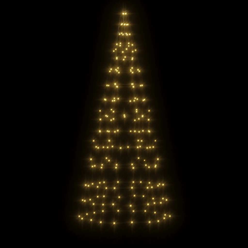 Vidaxl led-kerstboom aan vlaggenmast 200 led's warm wit 180 cm