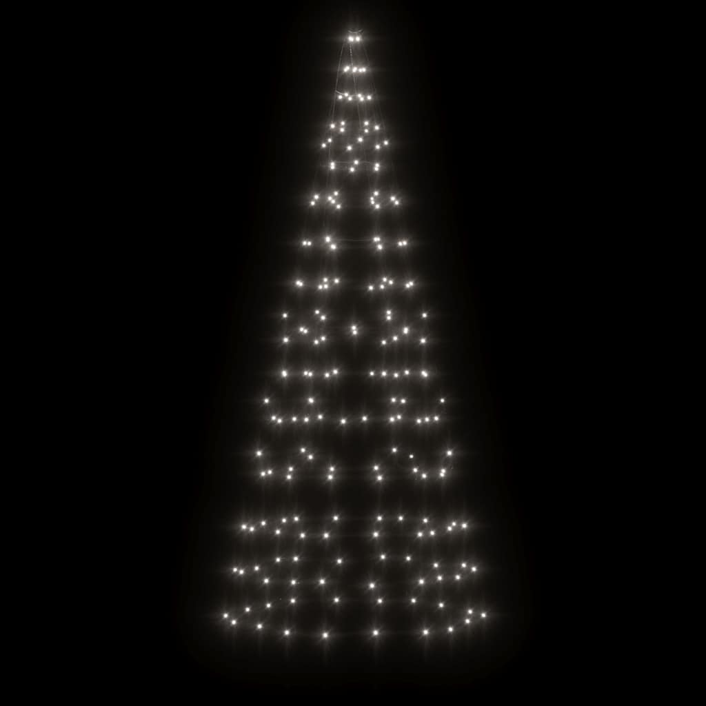 VidaXL LED-Weihnachtsbaum auf Fahnenmast, 200 LEDs, kaltweiß, 180 cm