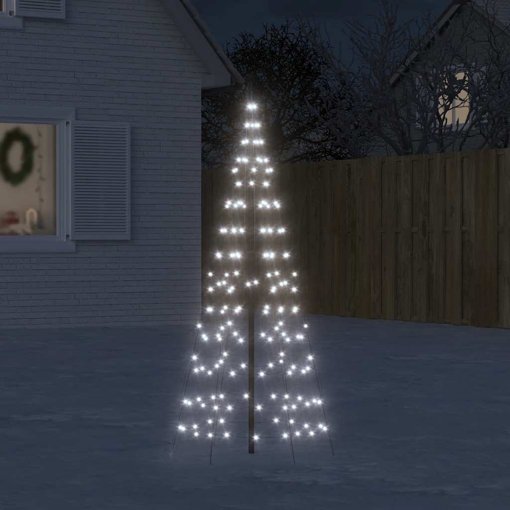 VidaXL LED-Weihnachtsbaum auf Fahnenmast, 200 LEDs, kaltweiß, 180 cm