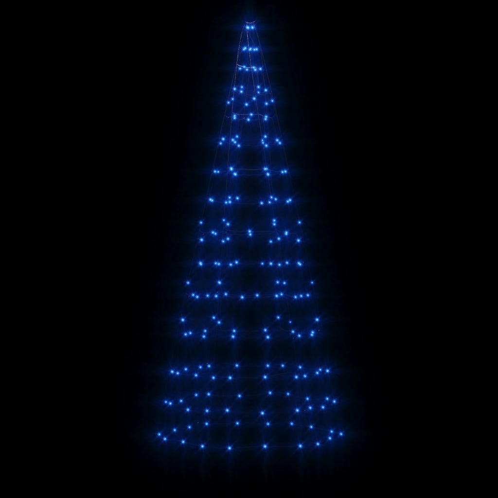 VidaXL LED-Weihnachtsbaum auf Fahnenmast, 200 LEDs, 180 cm, blau