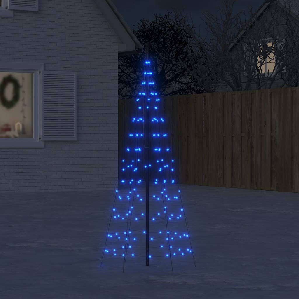 VidaXL LED-Weihnachtsbaum auf Fahnenmast, 200 LEDs, 180 cm, blau