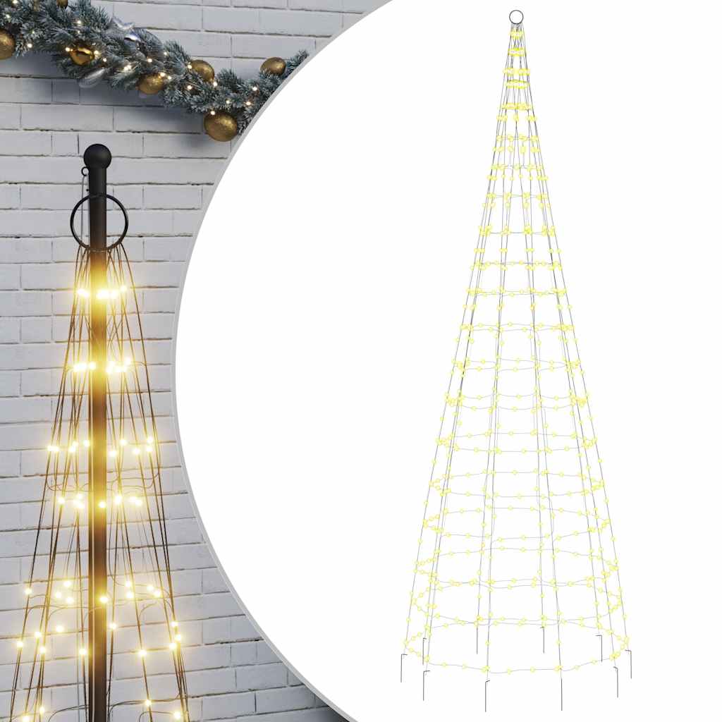 VidaXL LED-Weihnachtsbaum auf Fahnenmast, 550 warmweiße LEDs, 300 cm
