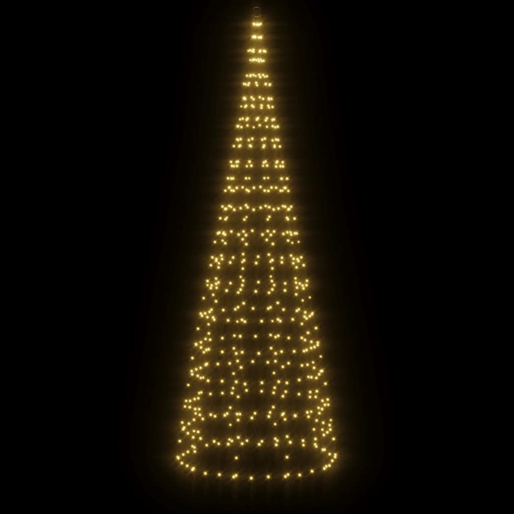 VidaXL LED-Weihnachtsbaum auf Fahnenmast, 550 warmweiße LEDs, 300 cm