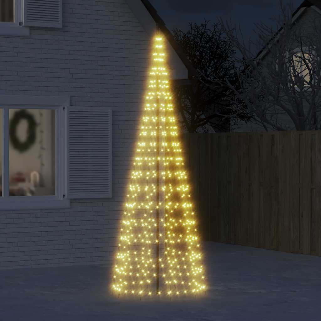 VidaXL LED-Weihnachtsbaum auf Fahnenmast, 550 warmweiße LEDs, 300 cm