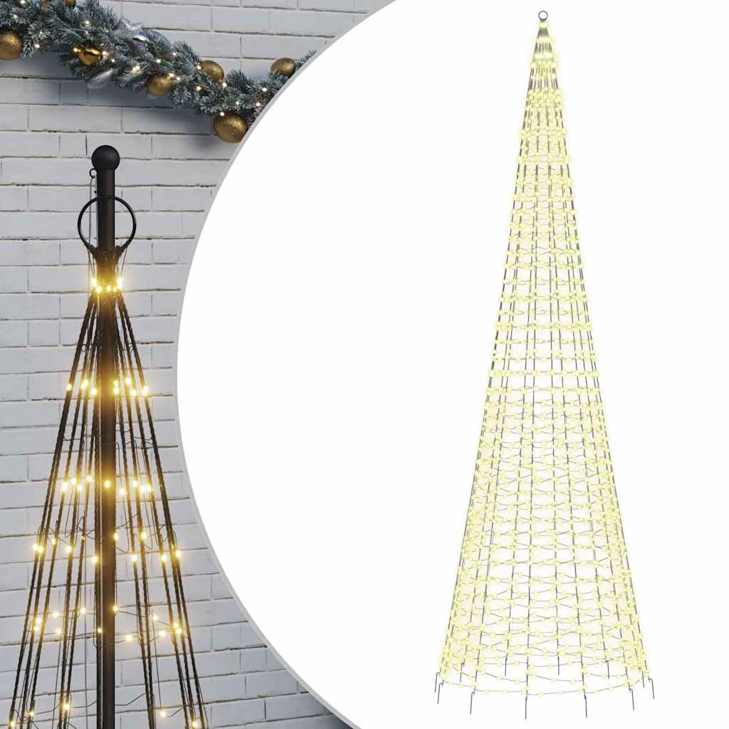 Vidaxl led-kerstboom aan vlaggenmast 1534 leds warm wit 500 cm