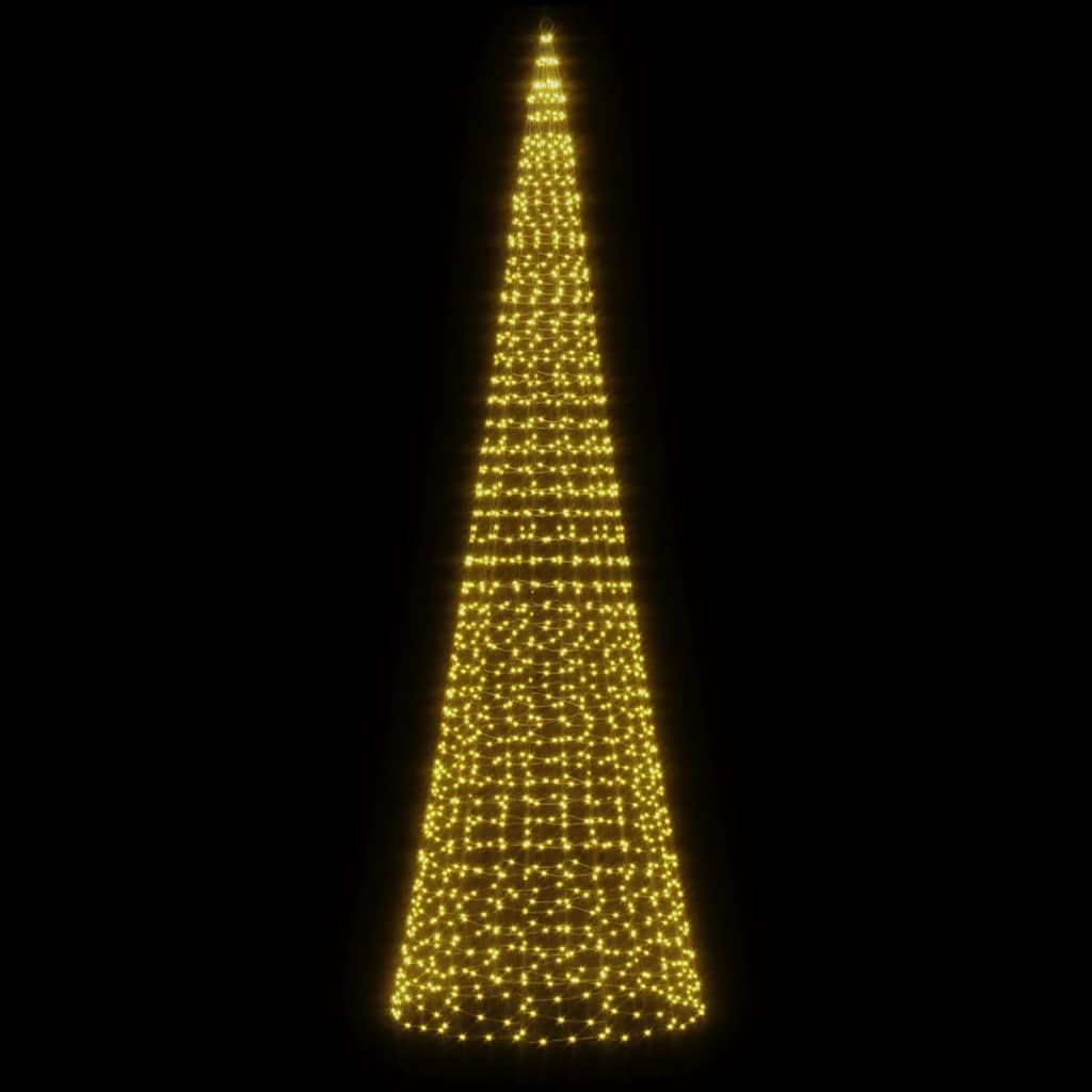 Vidaxl led-kerstboom aan vlaggenmast 1534 leds warm wit 500 cm