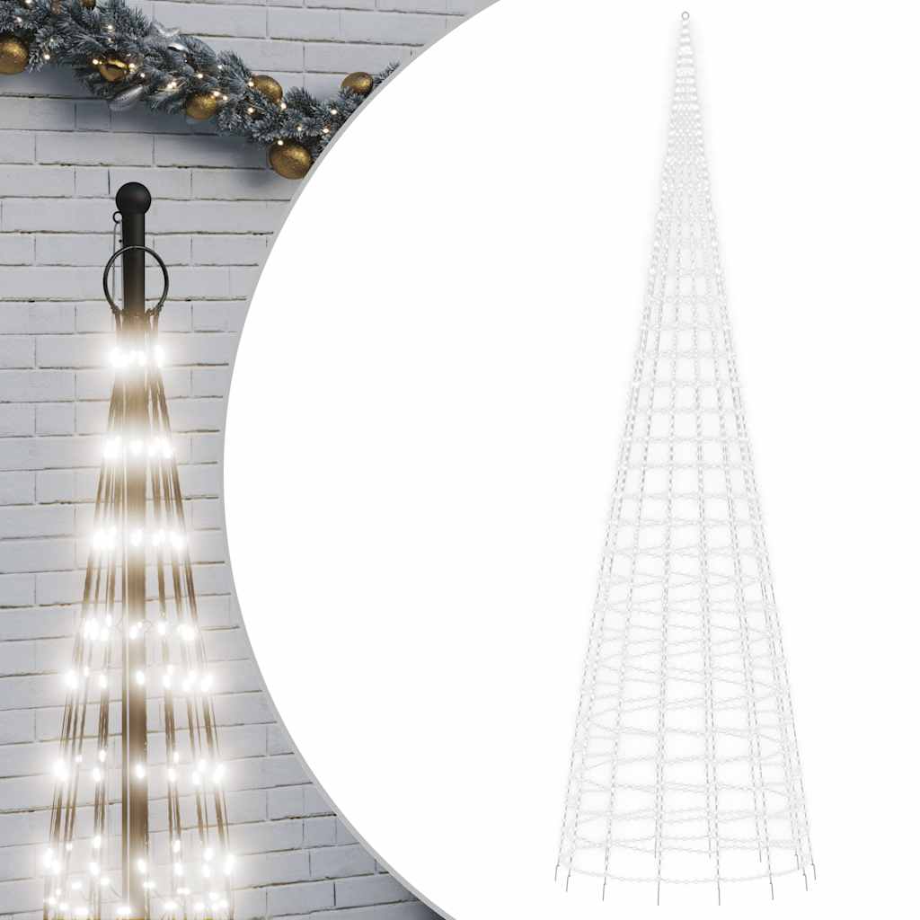 VidaXL LED-Weihnachtsbaum auf Fahnenmast, 3000 LEDs, kaltweiß, 800 cm