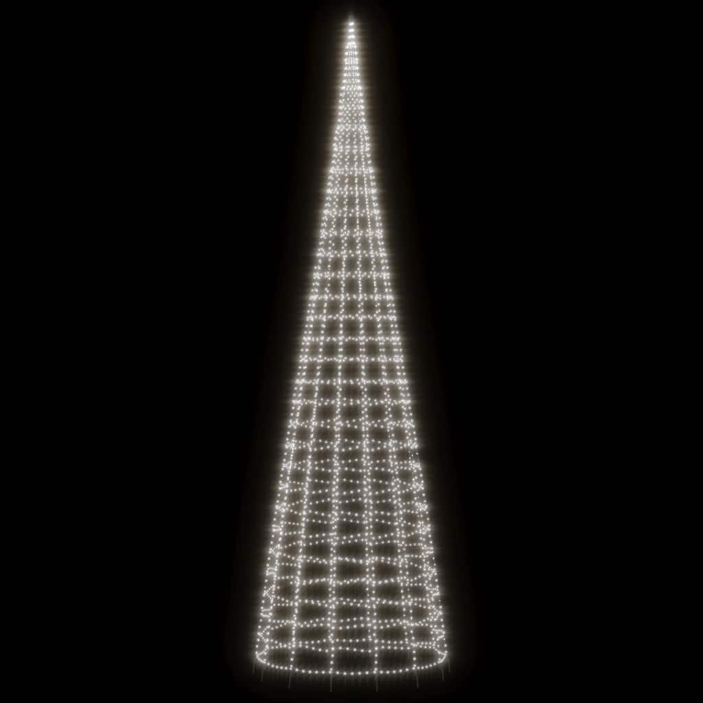 VidaXL LED-Weihnachtsbaum auf Fahnenmast, 3000 LEDs, kaltweiß, 800 cm