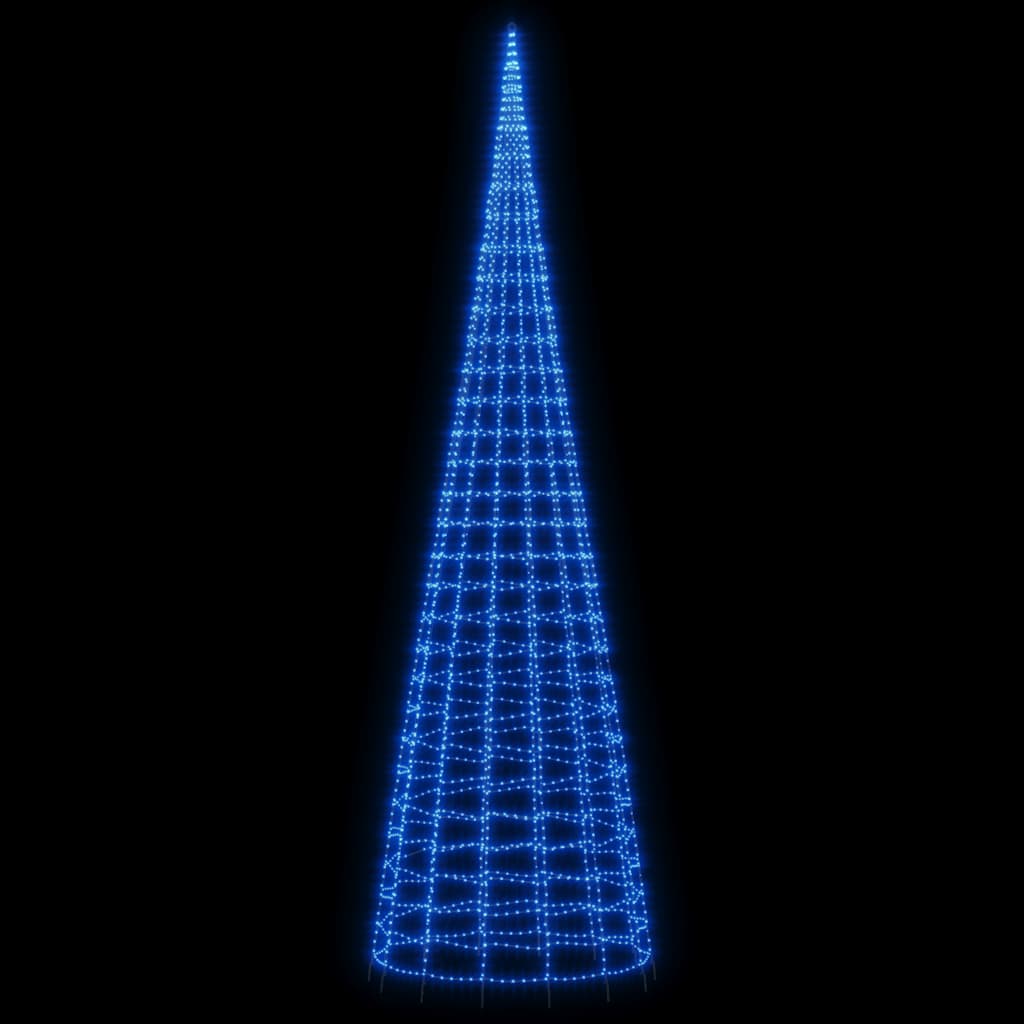 Vidaxl led-kerstboom aan vlaggenmast 3000 led's 800 cm blauw