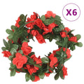 VidaXL Weihnachtsgirlanden mit Blumen, 6 Stück, 250 cm, Frühlingsrot