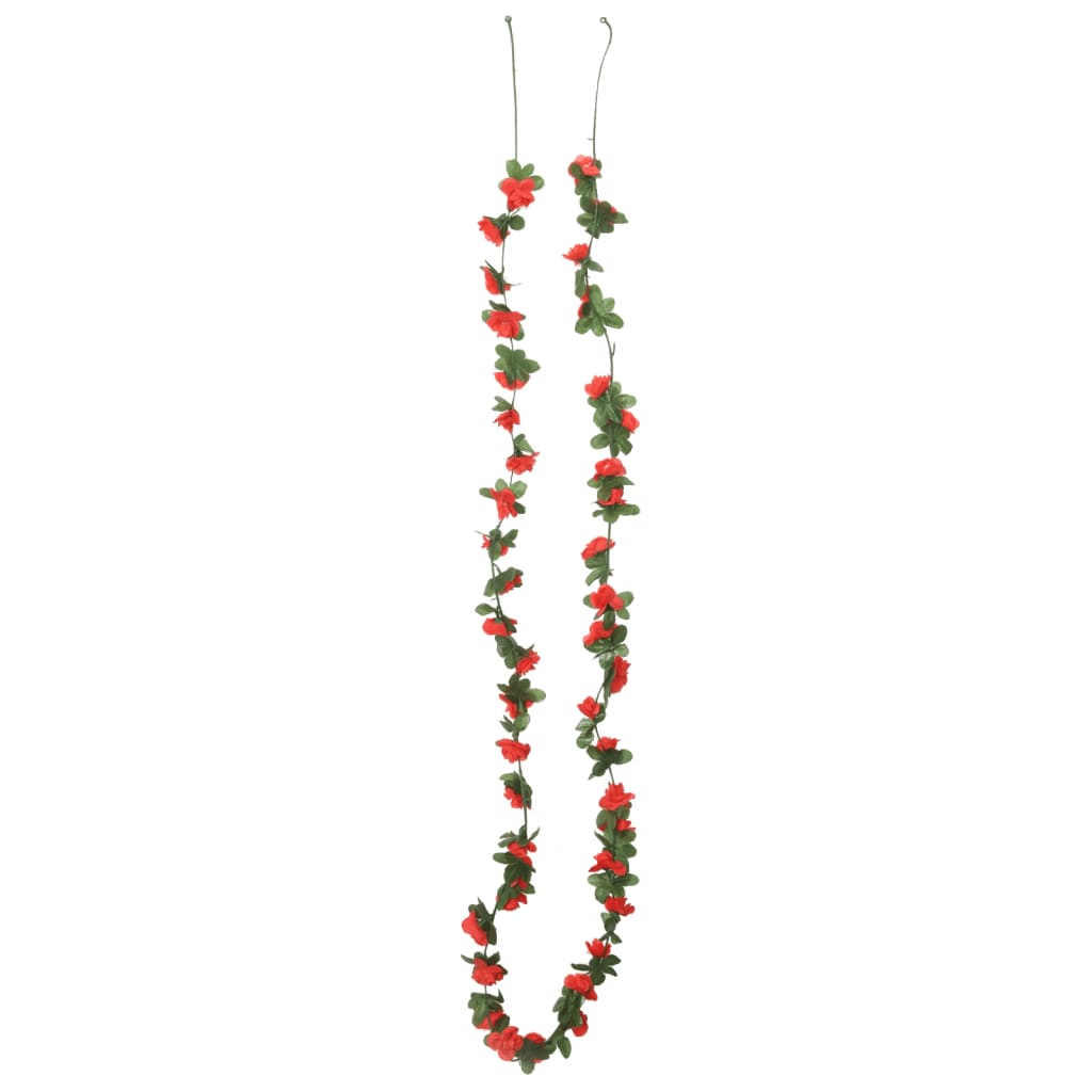 VidaXL Weihnachtsgirlanden mit Blumen, 6 Stück, 250 cm, Frühlingsrot