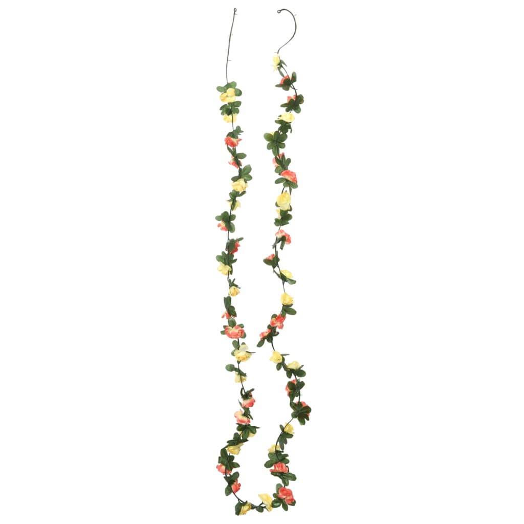 VidaXL Weihnachtsgirlanden mit Blumen, 6 Stück, 250 cm, Frühlingsrot (Sonnenuntergangsrot)