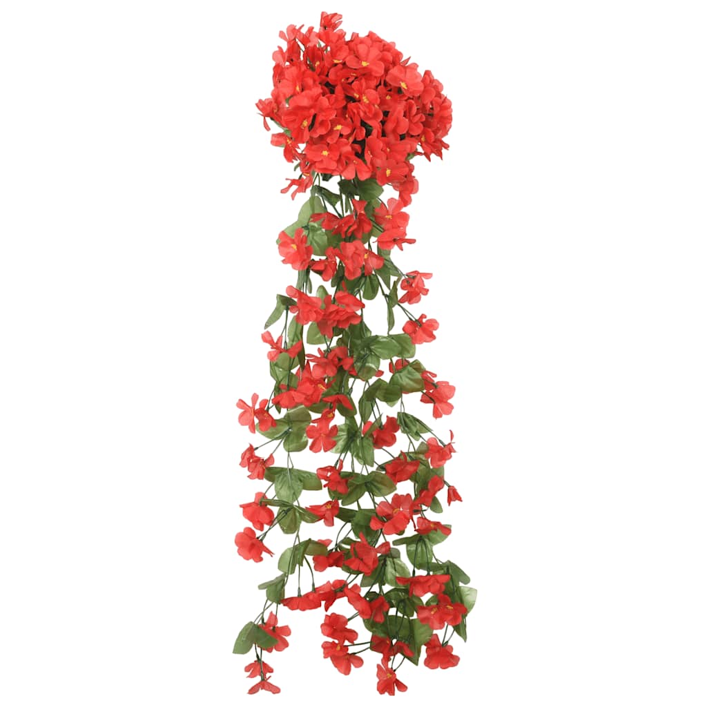 VidaXL Weihnachtsgirlanden mit Blumen, 3 Stück, 85 cm, rot