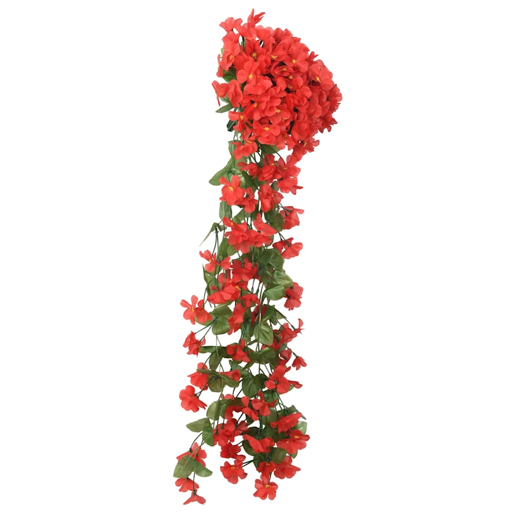 VidaXL Weihnachtsgirlanden mit Blumen, 3 Stück, 85 cm, rot